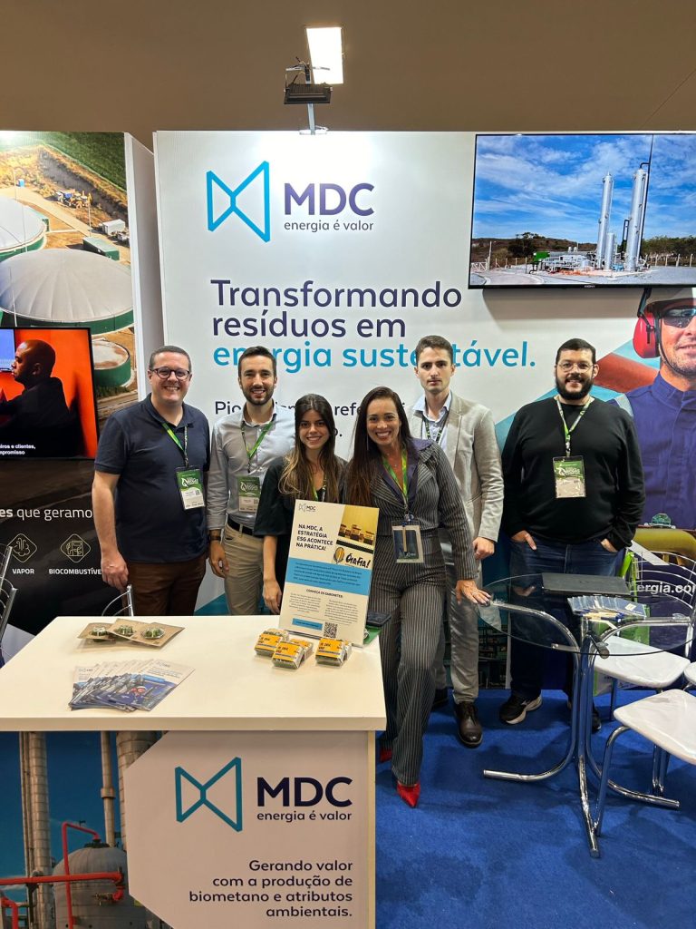 Estande da MDC destacou o trabalho pioneiro da Companhia no mercado do biometano.